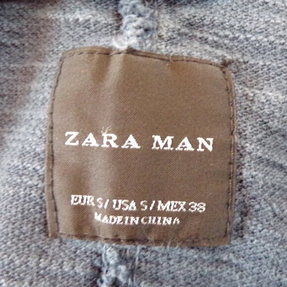 Zara Man Men's Textured Cotton Crew Jersey - blue, size S - Picture 8 of 9